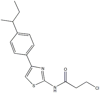 N-[4-(4-sec-butylphenyl)-1,3-thiazol-2-yl]-3-chloropropanamide Struktur