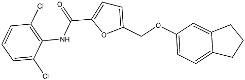 N-(2,6-dichlorophenyl)-5-[(2,3-dihydro-1H-inden-5-yloxy)methyl]-2-furamide Struktur