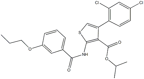 isopropyl 4-(2,4-dichlorophenyl)-2-[(3-propoxybenzoyl)amino]-3-thiophenecarboxylate Struktur