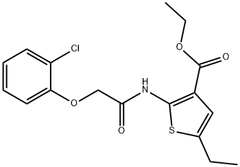 ethyl 2-{[(2-chlorophenoxy)acetyl]amino}-5-ethylthiophene-3-carboxylate Struktur