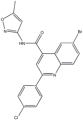 6-bromo-2-(4-chlorophenyl)-N-(5-methyl-3-isoxazolyl)-4-quinolinecarboxamide Struktur