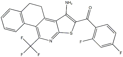 [3-amino-10-(trifluoromethyl)-4,5-dihydrobenzo[h]thieno[2,3-c]isoquinolin-2-yl](2,4-difluorophenyl)methanone Struktur