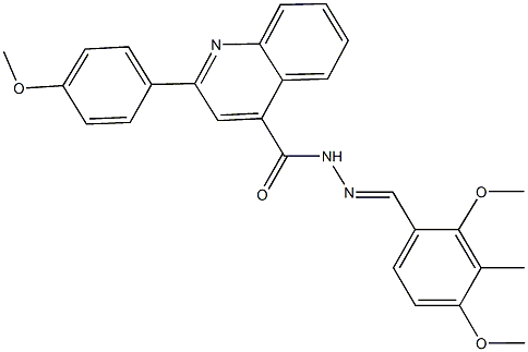 N'-(2,4-dimethoxy-3-methylbenzylidene)-2-(4-methoxyphenyl)-4-quinolinecarbohydrazide Struktur