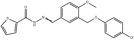 N'-{3-[(4-chlorophenoxy)methyl]-4-methoxybenzylidene}-2-thiophenecarbohydrazide Struktur