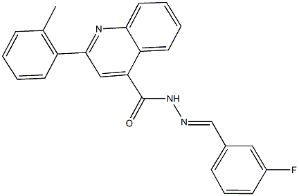 N'-(3-fluorobenzylidene)-2-(2-methylphenyl)-4-quinolinecarbohydrazide Struktur