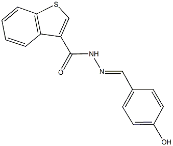 N'-(4-hydroxybenzylidene)-1-benzothiophene-3-carbohydrazide Struktur