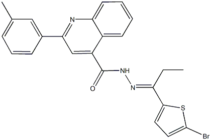 N'-[1-(5-bromo-2-thienyl)propylidene]-2-(3-methylphenyl)-4-quinolinecarbohydrazide Struktur