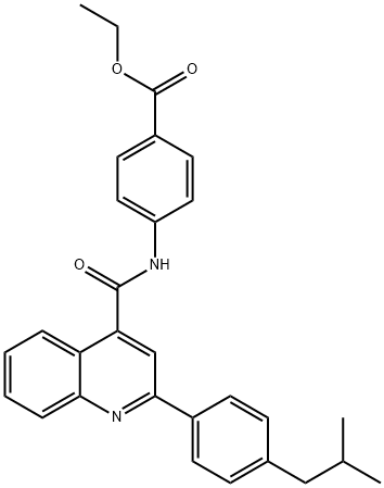 ethyl 4-({[2-(4-isobutylphenyl)-4-quinolinyl]carbonyl}amino)benzoate Struktur