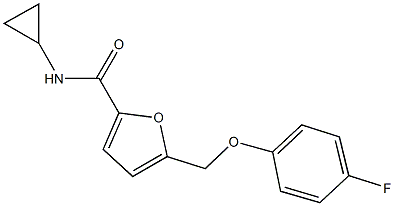 N-cyclopropyl-5-[(4-fluorophenoxy)methyl]-2-furamide Struktur