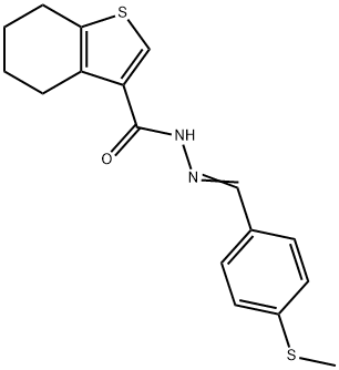 N'-[4-(methylsulfanyl)benzylidene]-4,5,6,7-tetrahydro-1-benzothiophene-3-carbohydrazide Struktur