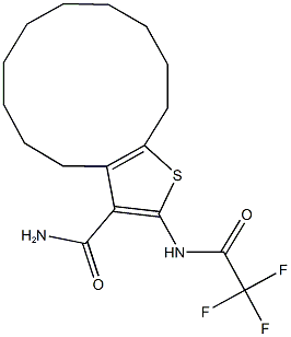 2-[(trifluoroacetyl)amino]-4,5,6,7,8,9,10,11,12,13-decahydrocyclododeca[b]thiophene-3-carboxamide Struktur