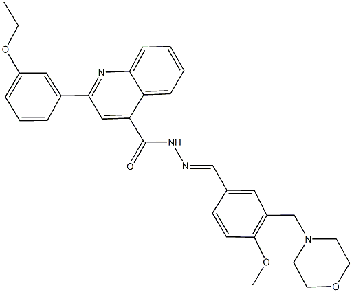 2-(3-ethoxyphenyl)-N'-[4-methoxy-3-(4-morpholinylmethyl)benzylidene]-4-quinolinecarbohydrazide Struktur