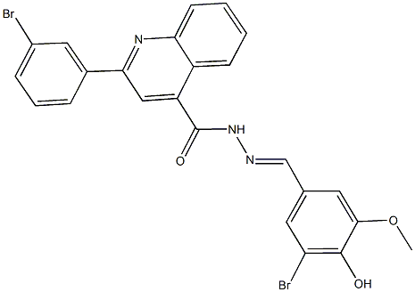 N'-(3-bromo-4-hydroxy-5-methoxybenzylidene)-2-(3-bromophenyl)-4-quinolinecarbohydrazide Struktur