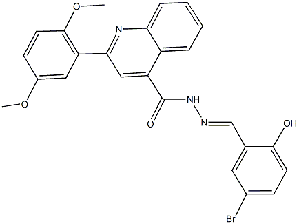 N'-(5-bromo-2-hydroxybenzylidene)-2-(2,5-dimethoxyphenyl)-4-quinolinecarbohydrazide Struktur