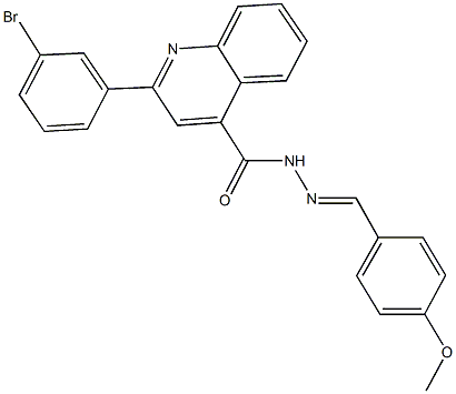 2-(3-bromophenyl)-N'-(4-methoxybenzylidene)-4-quinolinecarbohydrazide Struktur