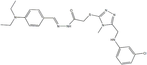 2-({5-[(3-chloroanilino)methyl]-4-methyl-4H-1,2,4-triazol-3-yl}sulfanyl)-N'-[4-(diethylamino)benzylidene]acetohydrazide Struktur