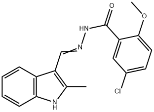 5-chloro-2-methoxy-N'-[(2-methyl-1H-indol-3-yl)methylene]benzohydrazide Struktur