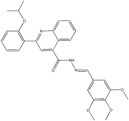 2-(2-isopropoxyphenyl)-N'-(3,4,5-trimethoxybenzylidene)-4-quinolinecarbohydrazide Struktur