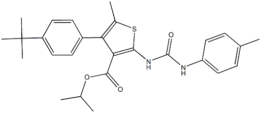 isopropyl 4-(4-tert-butylphenyl)-5-methyl-2-[(4-toluidinocarbonyl)amino]thiophene-3-carboxylate Struktur