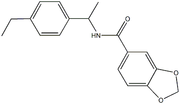 N-[1-(4-ethylphenyl)ethyl]-1,3-benzodioxole-5-carboxamide Struktur