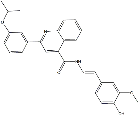 N'-(4-hydroxy-3-methoxybenzylidene)-2-(3-isopropoxyphenyl)-4-quinolinecarbohydrazide Struktur