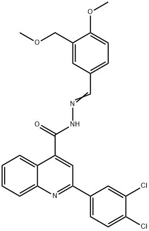 2-(3,4-dichlorophenyl)-N'-[4-methoxy-3-(methoxymethyl)benzylidene]-4-quinolinecarbohydrazide Struktur