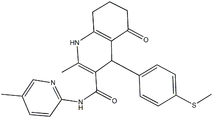 2-methyl-N-(5-methylpyridin-2-yl)-4-[4-(methylsulfanyl)phenyl]-5-oxo-1,4,5,6,7,8-hexahydroquinoline-3-carboxamide Struktur