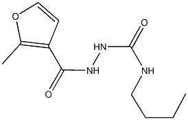 N-butyl-2-(2-methyl-3-furoyl)hydrazinecarboxamide Struktur