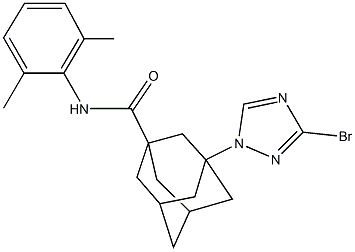 3-(3-bromo-1H-1,2,4-triazol-1-yl)-N-(2,6-dimethylphenyl)-1-adamantanecarboxamide Struktur