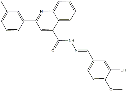 N'-(3-hydroxy-4-methoxybenzylidene)-2-(3-methylphenyl)-4-quinolinecarbohydrazide Struktur