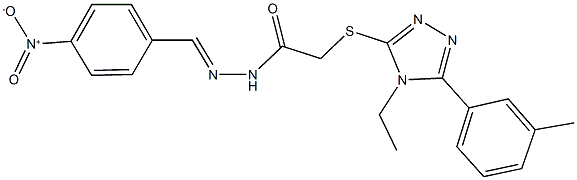 2-{[4-ethyl-5-(3-methylphenyl)-4H-1,2,4-triazol-3-yl]sulfanyl}-N'-{4-nitrobenzylidene}acetohydrazide Struktur