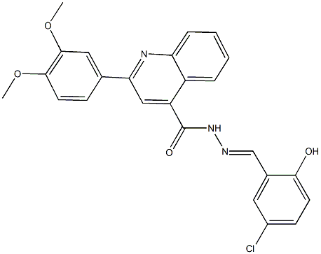 N'-(5-chloro-2-hydroxybenzylidene)-2-(3,4-dimethoxyphenyl)-4-quinolinecarbohydrazide Struktur