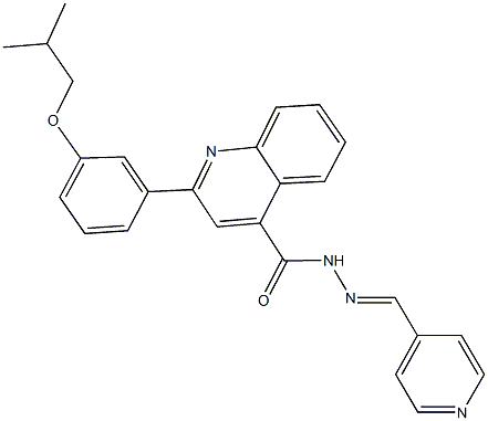 2-(3-isobutoxyphenyl)-N'-(4-pyridinylmethylene)-4-quinolinecarbohydrazide Struktur