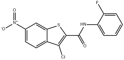 3-chloro-N-(2-fluorophenyl)-6-nitro-1-benzothiophene-2-carboxamide Struktur