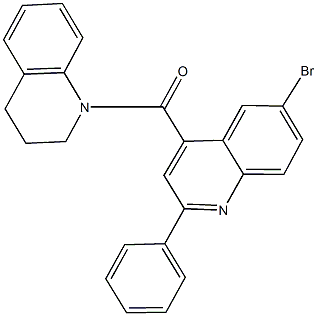 1-[(6-bromo-2-phenyl-4-quinolinyl)carbonyl]-1,2,3,4-tetrahydroquinoline Struktur