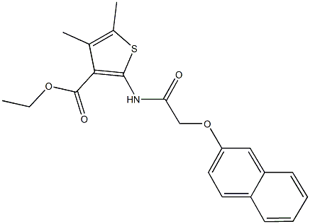 ethyl 4,5-dimethyl-2-{[(2-naphthyloxy)acetyl]amino}thiophene-3-carboxylate Struktur