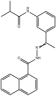 2-methyl-N-{3-[N-(1-naphthoyl)ethanehydrazonoyl]phenyl}propanamide Struktur