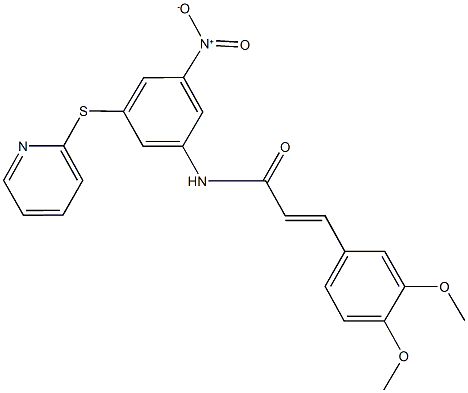 3-(3,4-dimethoxyphenyl)-N-[3-nitro-5-(2-pyridinylsulfanyl)phenyl]acrylamide Struktur