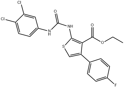 ethyl 2-{[(3,4-dichloroanilino)carbonyl]amino}-4-(4-fluorophenyl)-3-thiophenecarboxylate Struktur