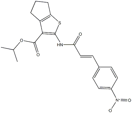 isopropyl 2-[(3-{4-nitrophenyl}acryloyl)amino]-5,6-dihydro-4H-cyclopenta[b]thiophene-3-carboxylate Struktur