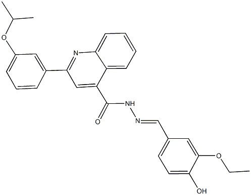 N'-(3-ethoxy-4-hydroxybenzylidene)-2-(3-isopropoxyphenyl)-4-quinolinecarbohydrazide Struktur