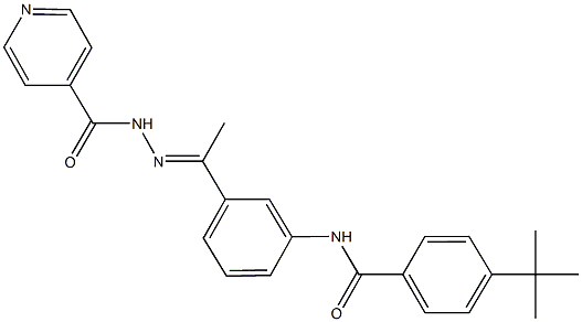 4-tert-butyl-N-[3-(N-isonicotinoylethanehydrazonoyl)phenyl]benzamide Struktur