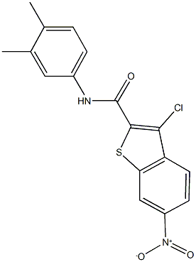 3-chloro-N-(3,4-dimethylphenyl)-6-nitro-1-benzothiophene-2-carboxamide Struktur