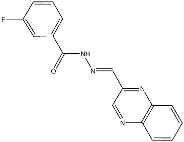 3-fluoro-N'-(2-quinoxalinylmethylene)benzohydrazide Struktur