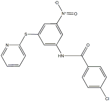 4-chloro-N-[3-nitro-5-(2-pyridinylsulfanyl)phenyl]benzamide Struktur