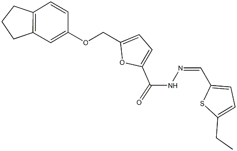 5-[(2,3-dihydro-1H-inden-5-yloxy)methyl]-N'-[(5-ethyl-2-thienyl)methylene]-2-furohydrazide Struktur