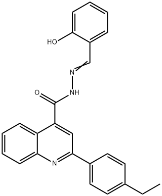 2-(4-ethylphenyl)-N'-(2-hydroxybenzylidene)-4-quinolinecarbohydrazide Struktur