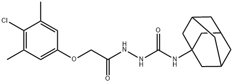 N-(1-adamantyl)-2-[(4-chloro-3,5-dimethylphenoxy)acetyl]hydrazinecarboxamide Struktur