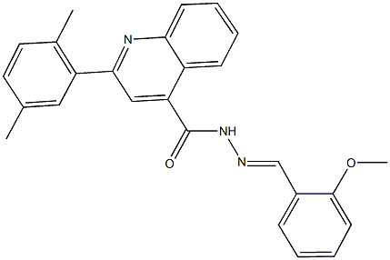 2-(2,5-dimethylphenyl)-N'-(2-methoxybenzylidene)-4-quinolinecarbohydrazide Struktur