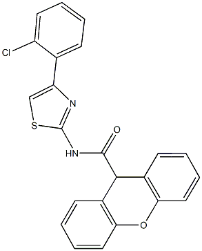 N-[4-(2-chlorophenyl)-1,3-thiazol-2-yl]-9H-xanthene-9-carboxamide Struktur